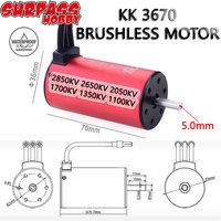 SURPASS HOBBY KK 3670 Waterproof Brushless Motor 1100KV 1350KV 1700KV 2050KV 2650KV 2850KV for 1/10 1/8 RC Drift Racing Off-road