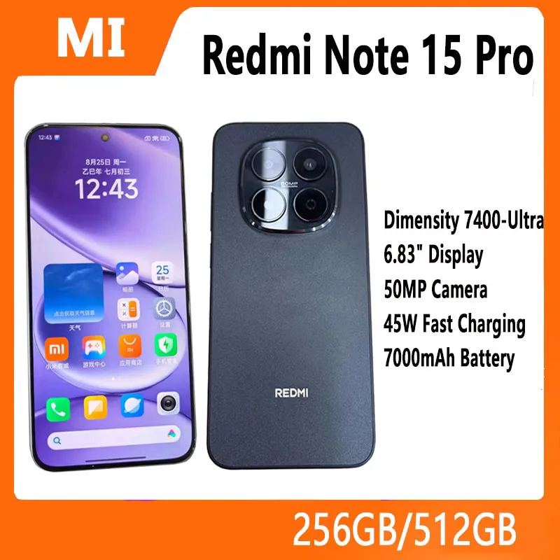 Xiaomi Redmi Note 15 Pro Smartphones Dimensity 7400-Ultra 6.83