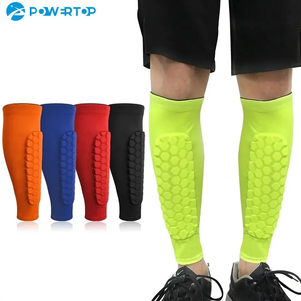 1PCS Soccer Shin Guards Outdoor Sport Honeycomb Anti-Collision Pads Protection Leg Guard Socks Protector Sports Safety Gear