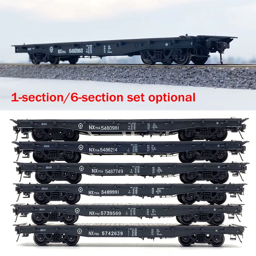 HO 1/87 Train Model Flatbed Truck NX70A Shared Flat Car 1 Section/6 Section Set Optional