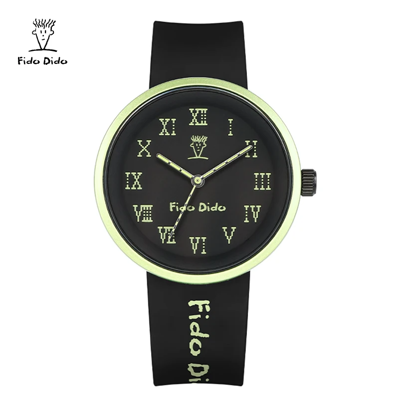 Fido Dido × Seven-Up Sports Watch - 50M Waterproof Silicone Strap | Luminous Quartz | Unisex Couple Watches | FD2362-1095