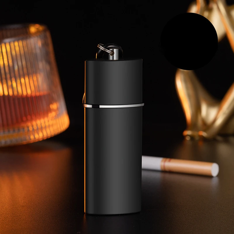 

Portable Ashtray with Buckle Sealed Pull Closure Anti-scalding Metal Liner Butt Storage Stainless Steel Mini Mobile Ashtray Men