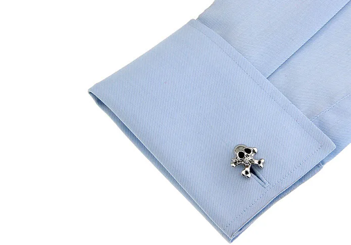   Skull Cuff Links Silver Color Copper Skull Design Best Gift For Men Cuff Links Wholesale&retail