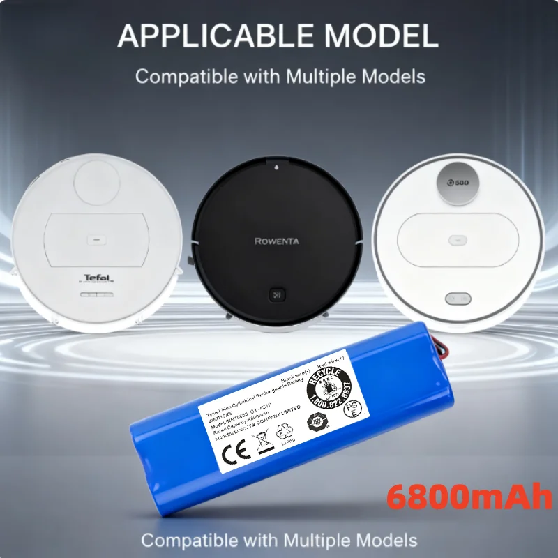 

Литий-ионный аккумулятор 14,8 В, 6800 мАч для Tefal X-plorer Serie 75 и 360, D004-ICR-26HE-4S1P, запасная часть аккумулятора SS-2230002528