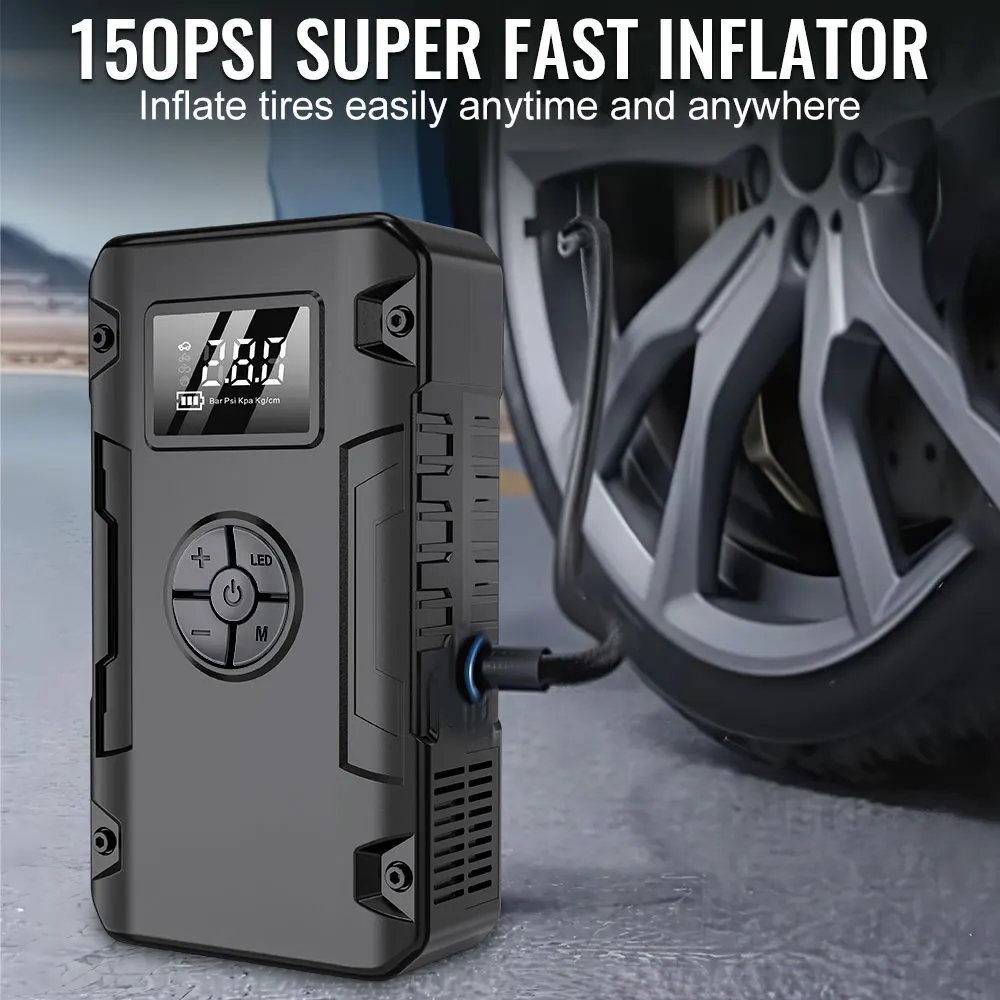 Аварийное зарядное устройство для активного отдыха, внешний аккумулятор, устройство автоматического запуска, аварийный запуск, автомобильный аккумулятор, стартер, автомобильный стартер, воздушный насос