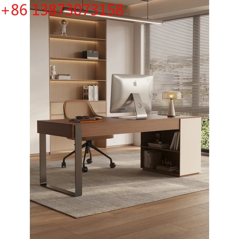 

Стол из цельного дерева в средневековом стиле, минималистичный стол для домашнего обучения, высококачественный письменный стол из седельной кожи ореха