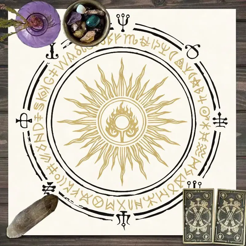 VIKAMA white pentagram seek truth spiritual mystical altar cloth for tarot reading decor ideal for reiki crystal grid spell work