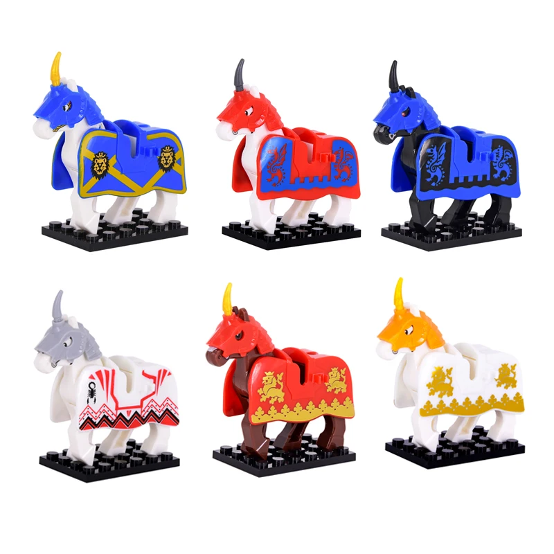 Blocs de construction, ensemble de modèles de chevaux fantastiques médiévaux, divers modèles d'armure de Cape, figurines de jouets jouables détaillées pour enfants, collectionneurs