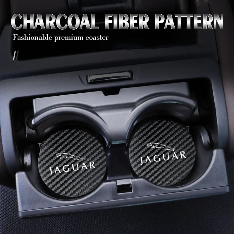2 قطعة قاعدة أكواب جلدية مضادة للضوضاء كأس الماء حصيرة وسادة ل جاكوار X S F XF XE XJ XK XEL XFL XJL XJ6 XJS XKR XFR F-نوع F-Pace
