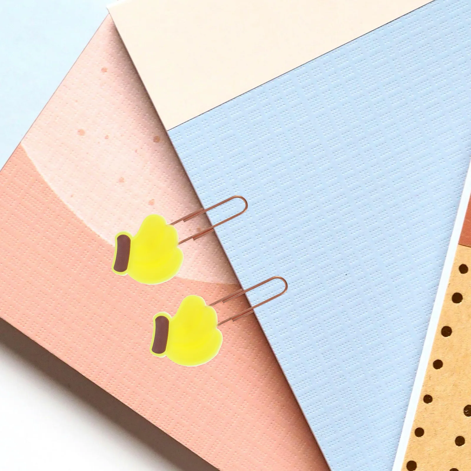 20Pcs Cute Fruit Cartoon Paper Clips Metal Document Clips Decorative Office Study Supplies Banana Style Paper Clip