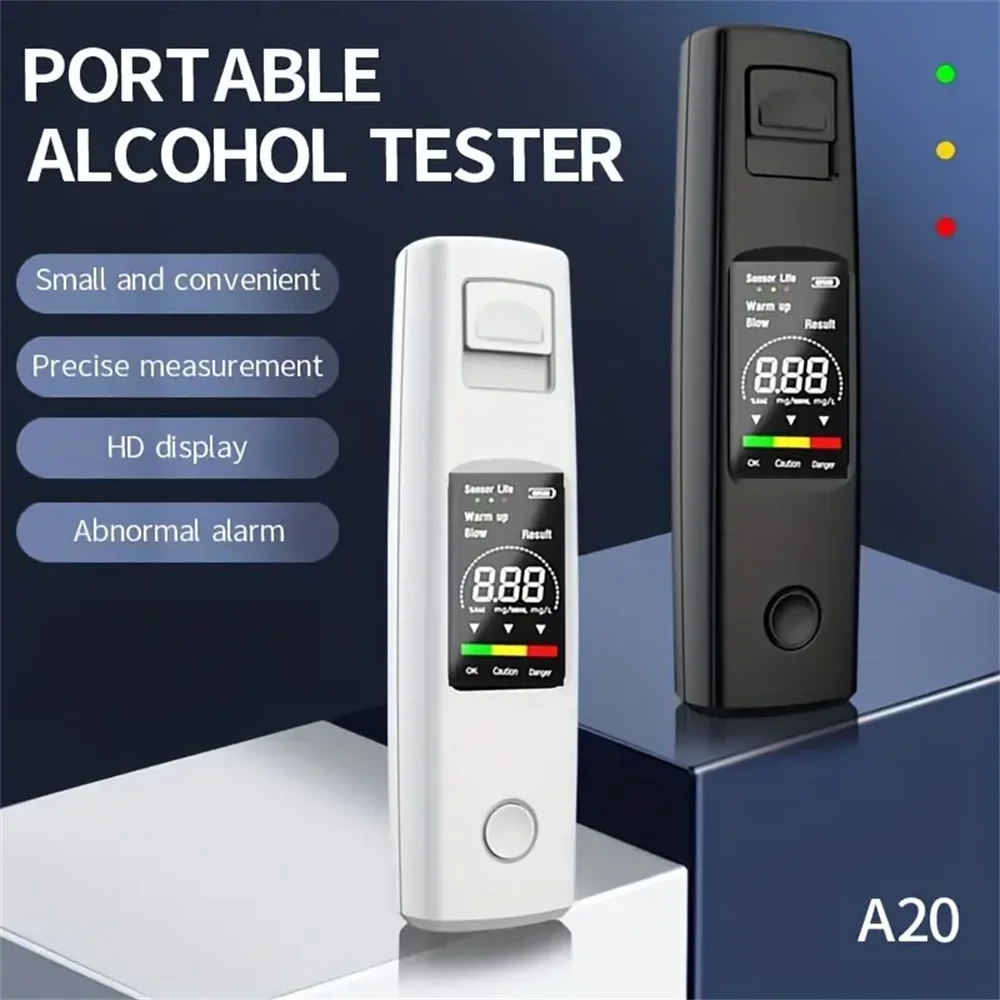 Digital Alcohol Tester With LCD Display Portable Professional Type C Charge Breathalyzer For Drunk Driving Alcohol Alcoholimeter