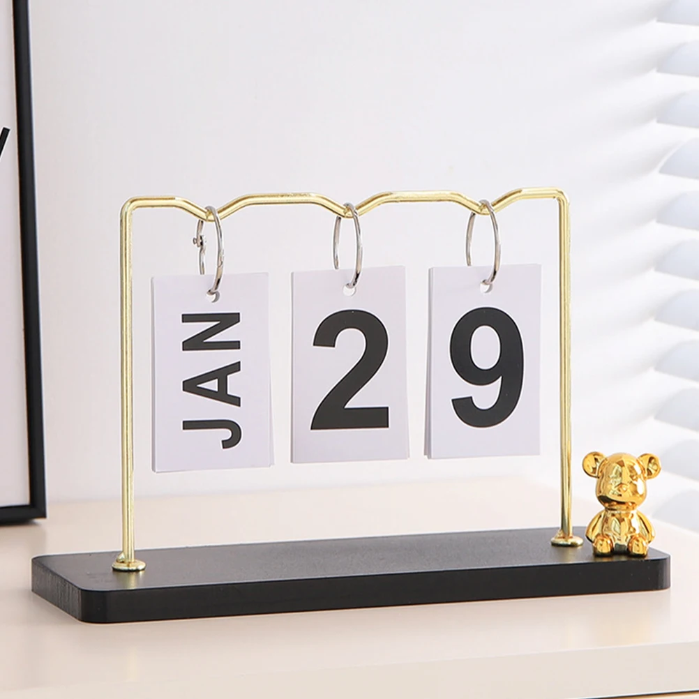 Metal Desk Design Reusable Standing Office Home Reusable Calendar Decor Desk Calendar For Home Compact Size