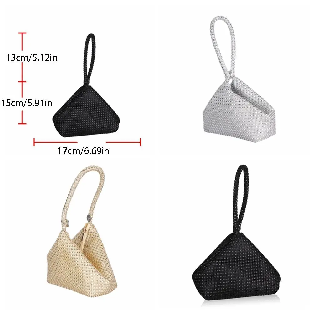 Driehoek ontwerp glitter imitatie strass clutch sprankelende mode dames handtas mini luxe avond clutch vrouwelijk