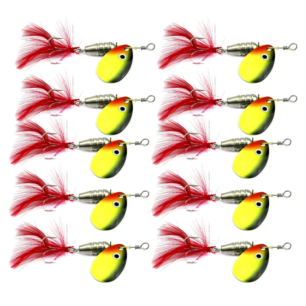 

10 Pcs Metal Bait Set Durable Lightweight Fishing Lures Baits Sequins Hooks Accessories Carp Bass Trolling