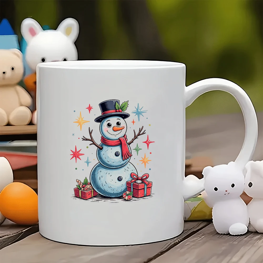 

11oz cartoon snowman mug + Christmas gift cup children's water bottle family office coffee mug