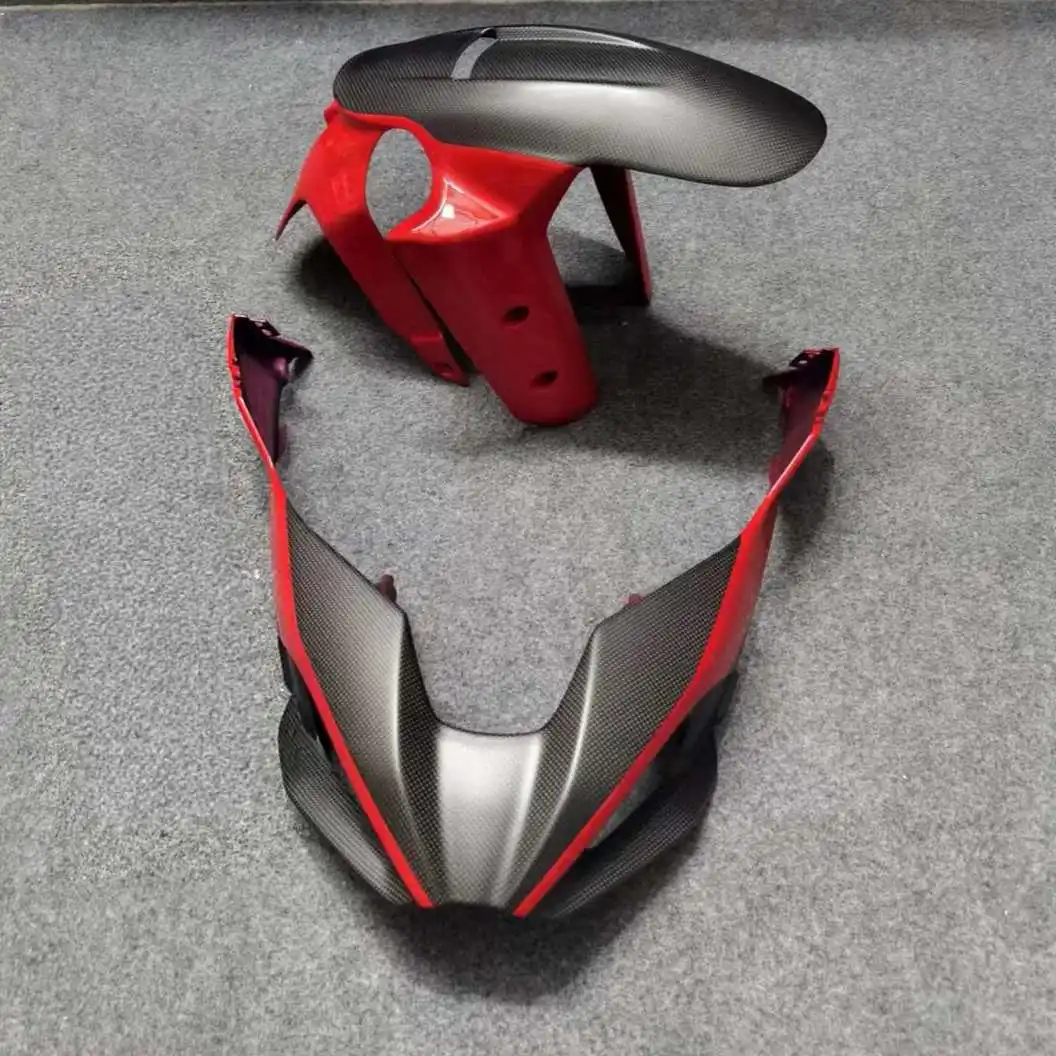 for Multistrada V4 V4S Pikes Peak / RS / Rally Carbon Fiber Front Fairings Lower Headlight Head Nose Cover Front