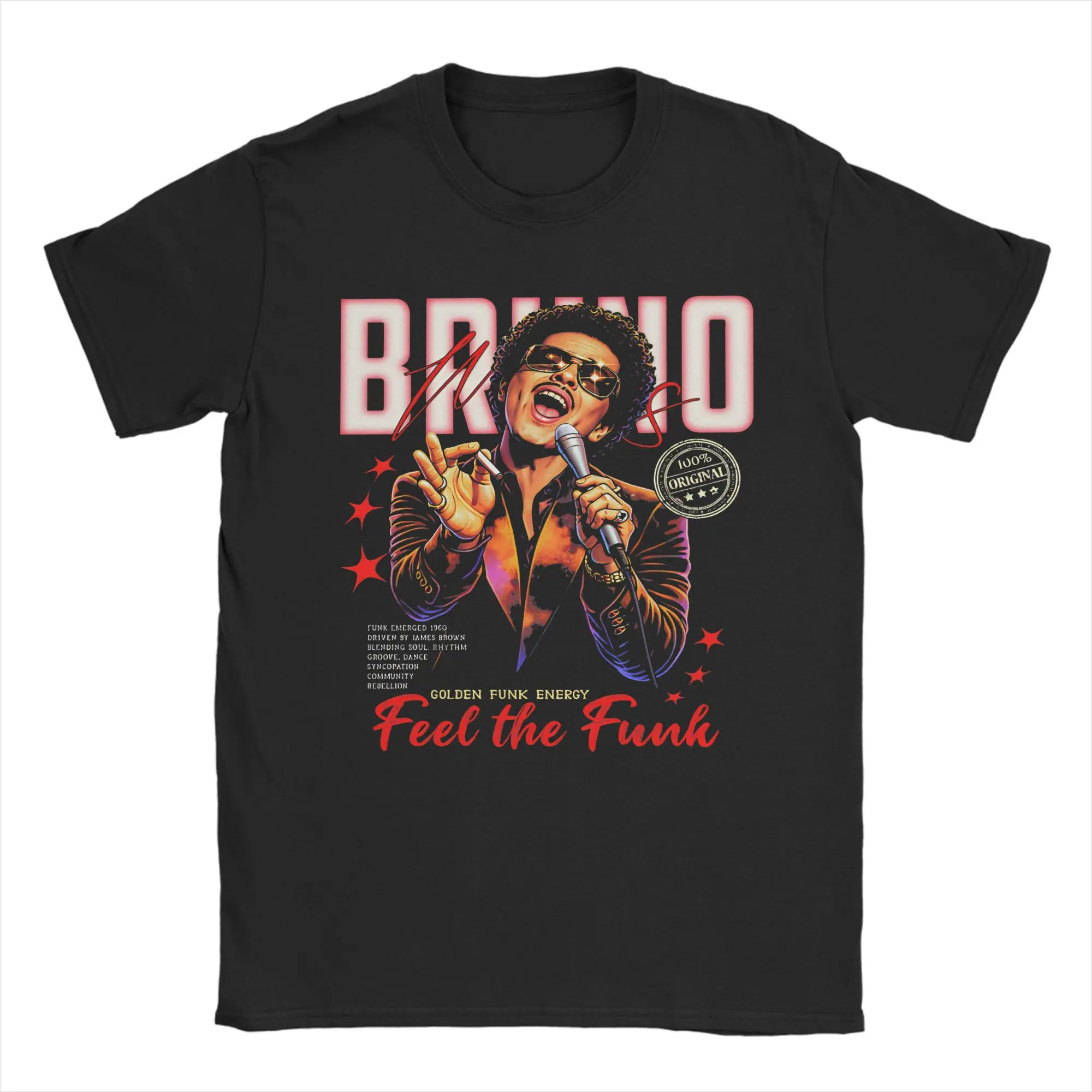 

Bruno Mars Feel The Funk Pure Cotton T-Shirt Man Summer Vintage T Shirts Breathable Harajuku Tee Shirt Oversize Pattern Clothes