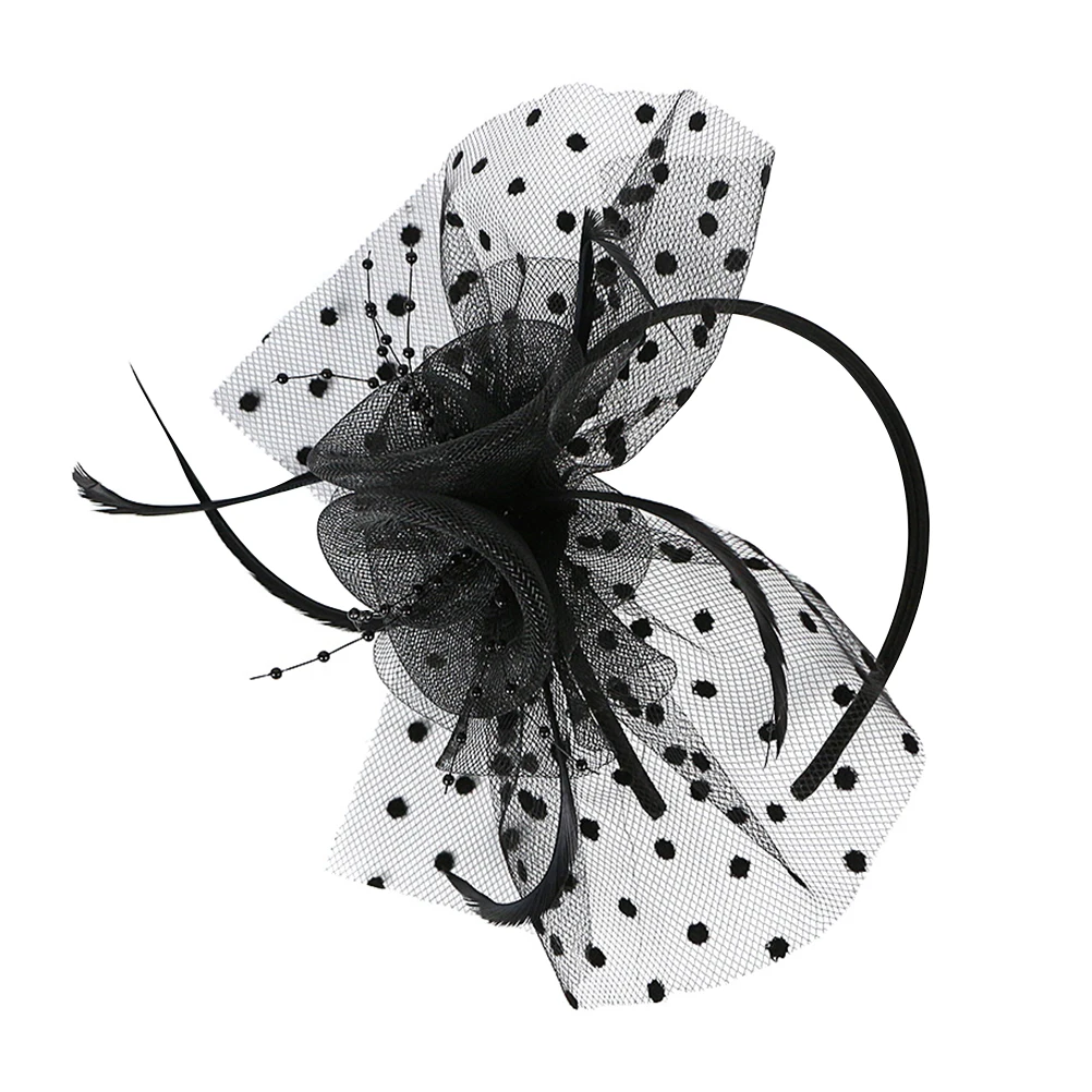 

1pcs Girl Retro Lace Top Hat Wedding Fascinator Hair Band Masquerade Gauze Headdress Party Costume Accessory for Women Headwear