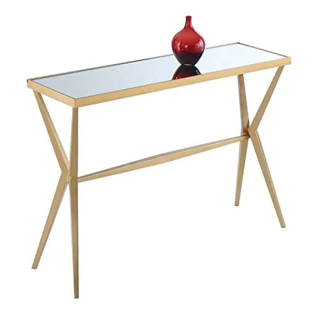 Table console moderne contemporaine avec miroir en métal, design élégant, table multifonctionnelle, décoration d'intérieur, organisation facile