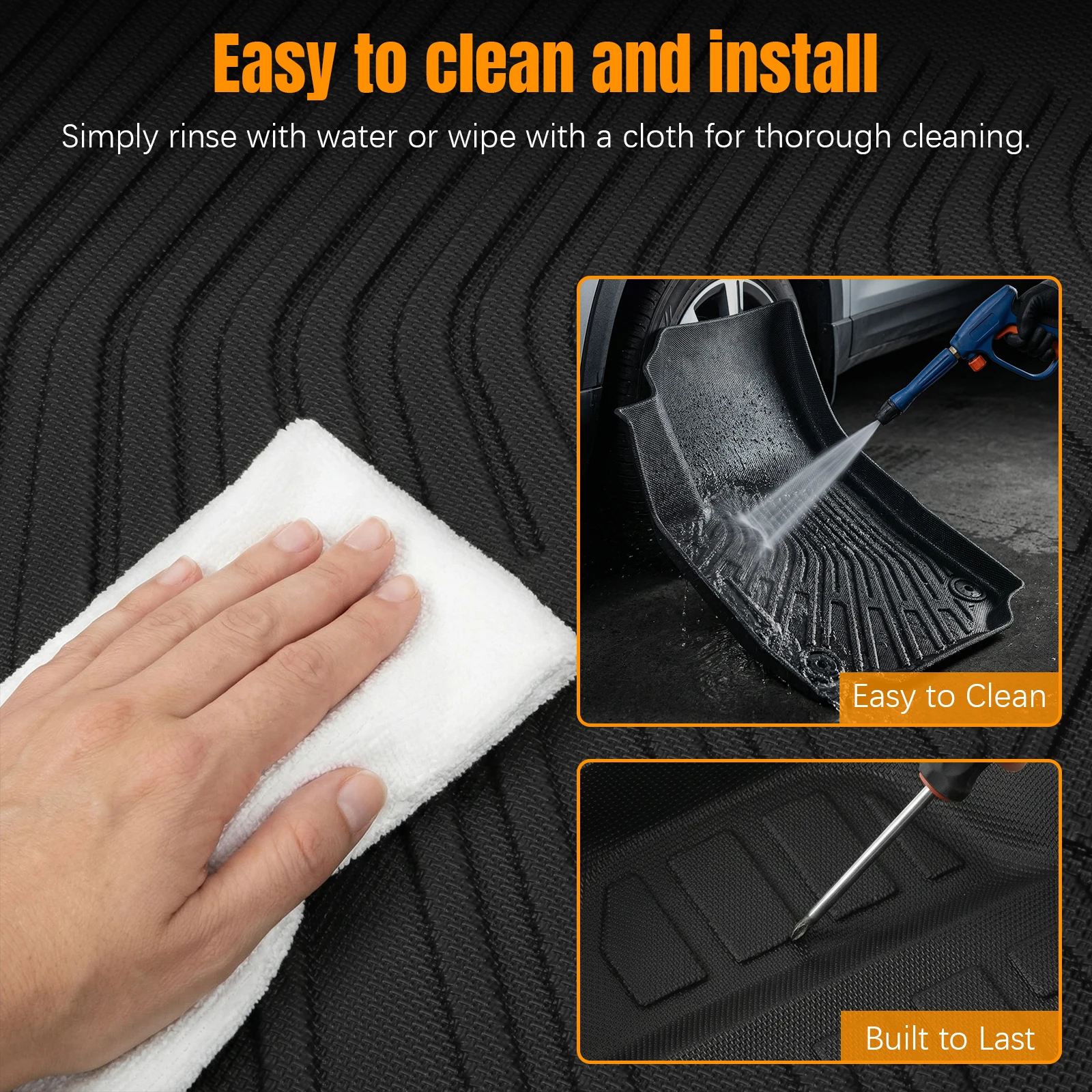 

Car Mats Cargo Trunk Liner Set All Weather TPE Automotive Floor Mats for Chevrolet Equinox 2018-2024