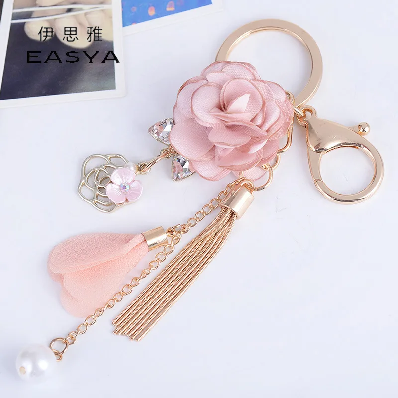 

2023 New Creativity Beaded Keys Butterfly Pearls Keyring Key Car Keychain Pendant Keychain For Toys Gift Safety Keychains