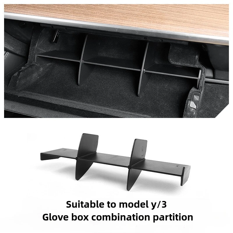 

Tesla Model 3/Y passenger glove box storage baffle box modified layered storage