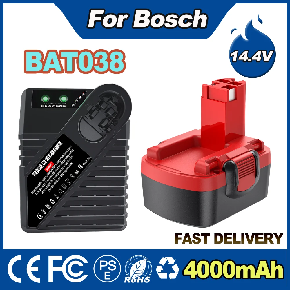 Powtree 14.4 فولت لبوش بطارية BAT038 4000 مللي أمبير ni-mh بطارية أداة الطاقة لبوش BAT040 BAT038 BAT041 BAT159 PSR GSR GWS