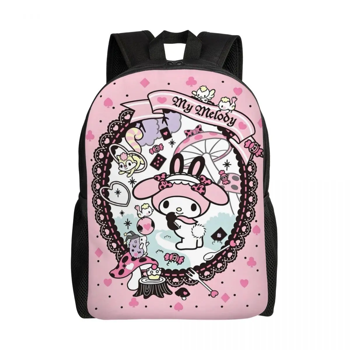 

Custom Hello My Melody Travel Backpack Men Women School Laptop Bookbag Kawaii Magic Mirror College Student Daypack Bags