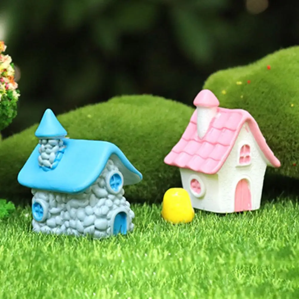 Planter Accessory Desk Decoration Miniature Fairy Garden House Accessory Tiny Resin Village Figurine Bonsai Terrarium for Plant