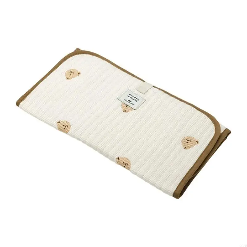   Cartoon Baby Changing Mat Embroidery Urine Changer Pad Water Proofing Fabric