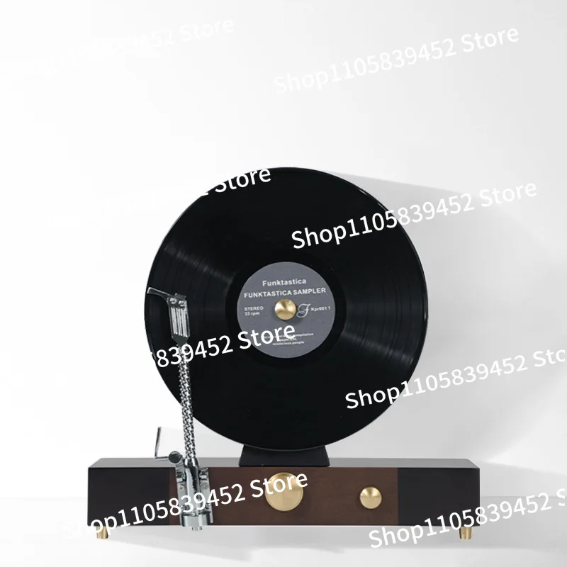 For Music Theme Simulation Vertical Vinyl Retro Record Player Phonograph Study Ornament