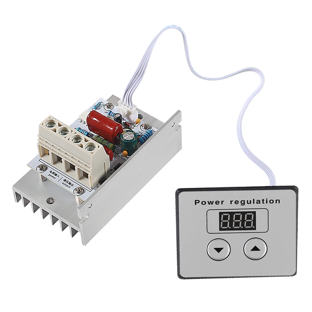 AC 220V 10000W SCR Digital Control Electronic Voltage Regulator Speed Control Dimmer Thermostat + Digital Meters Power Supply