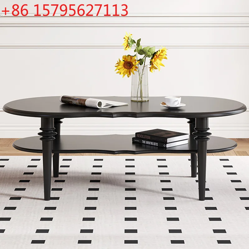 

Круглый журнальный столик из массива дерева, антикварный шкаф для телевизора, журнальный столик, комбинация домашнего гостиной, черный низкий шкаф, новый