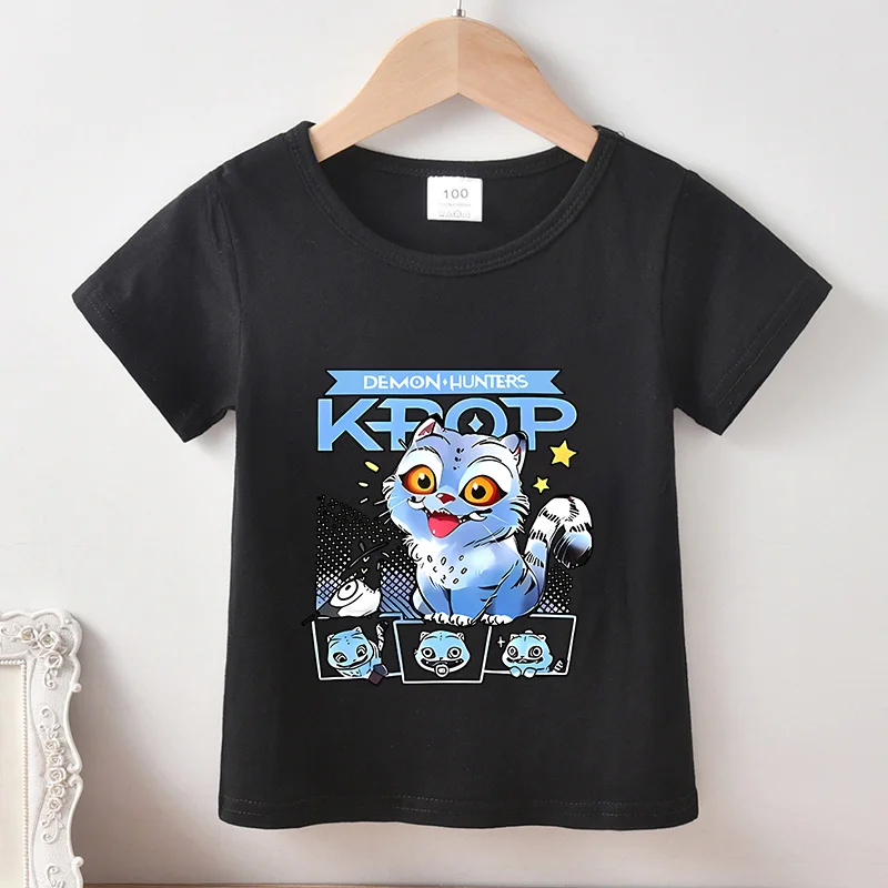 

KPop Demon Hunting Series T-shirt Summer Hot Movies Mira Kids Clothes Short Sleeve Boys Girls Base Top Trend Birthday Gift