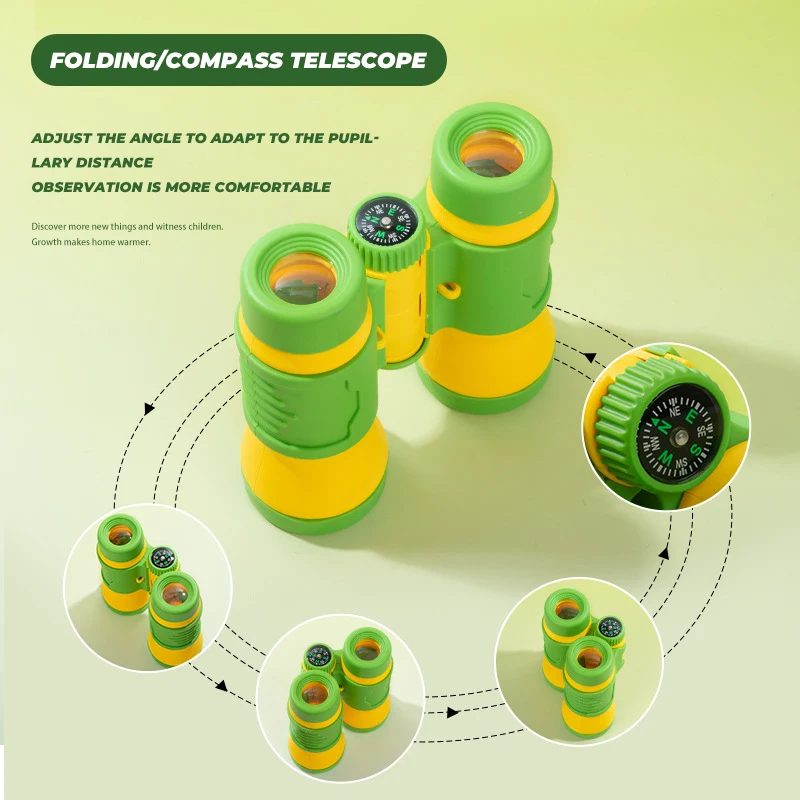 Kids Outdoor Nature Exploration Toys Set Insect Collector Fishing Net Telescope Student Kindergarten Exploring Learning Tools