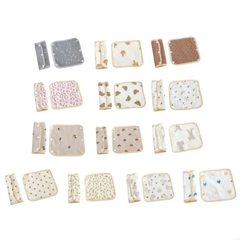 c5aa 아기 허리 의자 가루 침포 턱받이 신생아 소년 소녀 치아 4 층 면화 타월