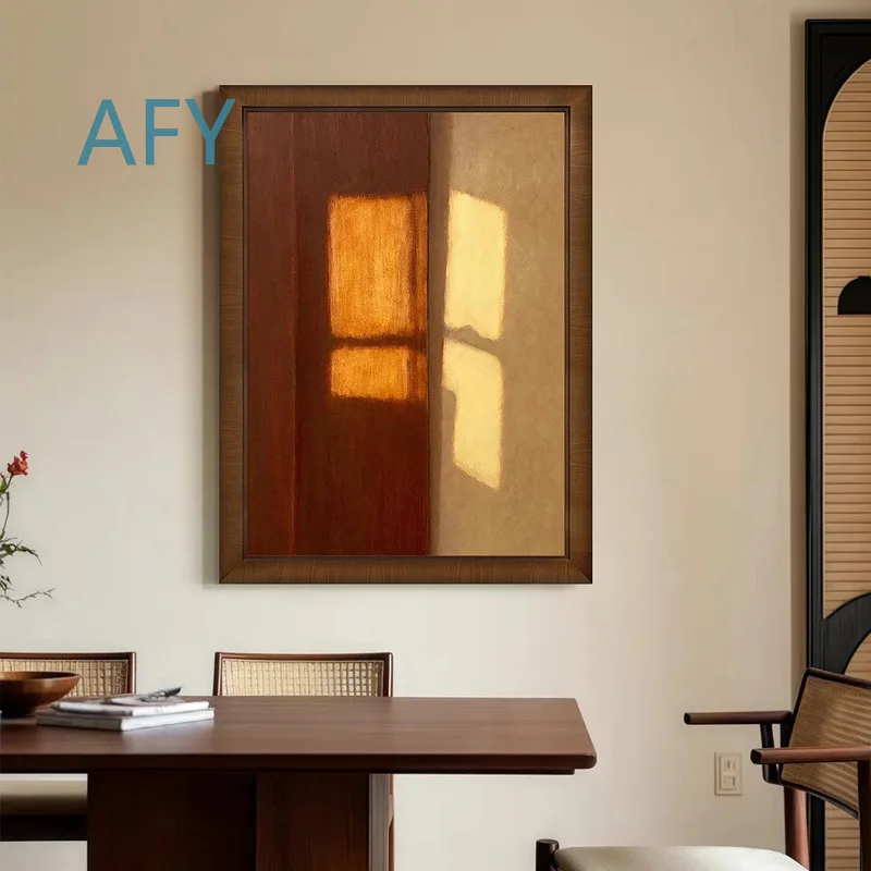 Pintura a Óleo Abstrata Estilo Vintage para Decoração de Parede na Sala de Estar, Corredor e Entrada - Decoração Moderna de Meio Século para Casa