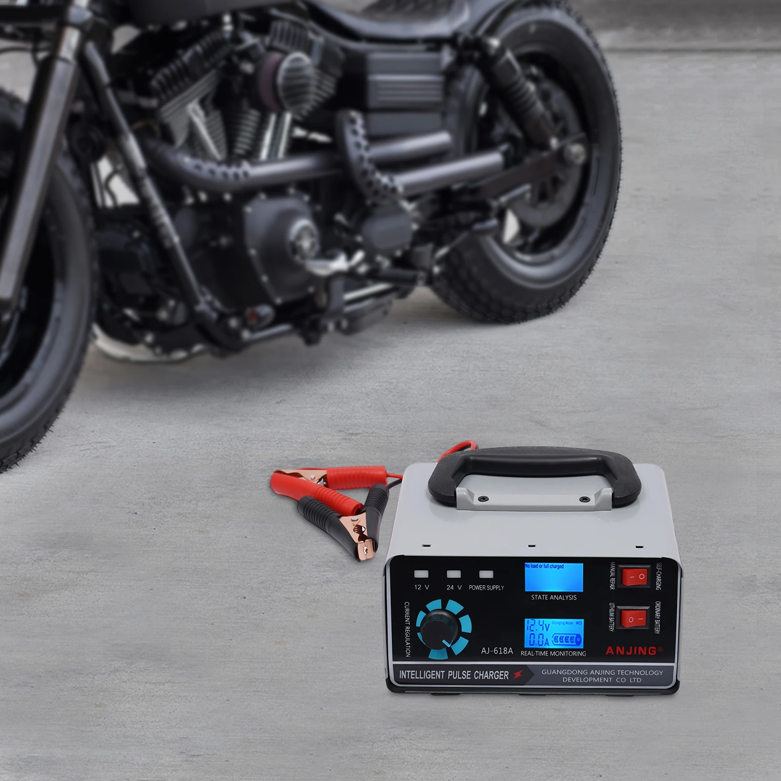 Dużej mocy automatyczna ładowarka akumulatorów 400W, ładowarka samochodowa 12V/24V z funkcją automatycznego wyłączania ładowania.