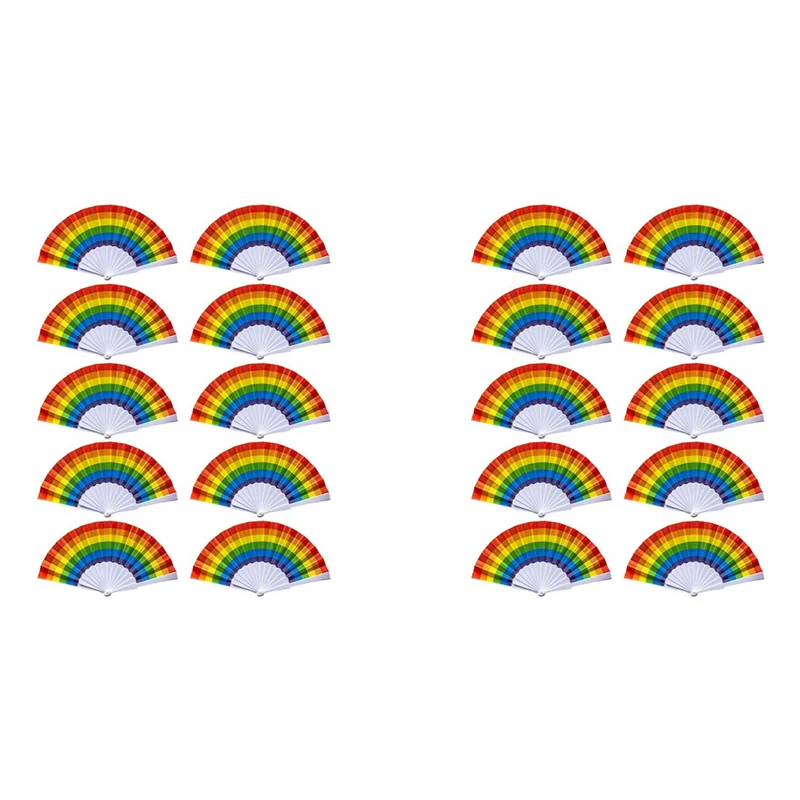 

ABFU-2X Радужный веер Pride Складные ручные веера Аксессуары для гей-прайда Радужные аксессуары Украшения Гордость Месяц