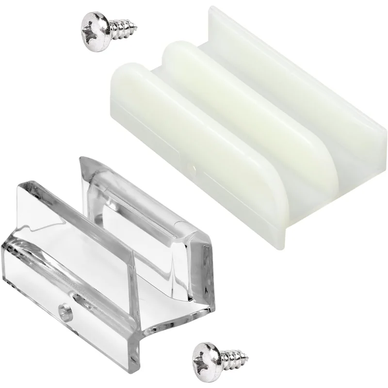 FAST-Sliding Shower Door Bottom Guide With Screw For Glass Shower Doors Fits 1/2In & 3/8In Glass Thickness