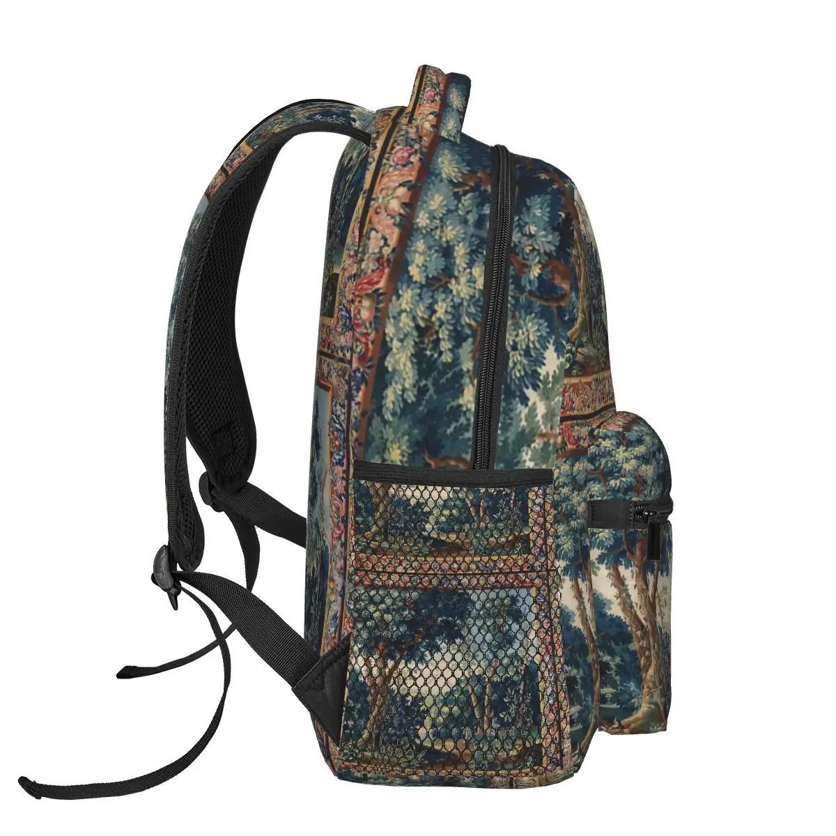 GREENERY TREES IN WOODLAND LANDSCAPE Antique Flemish Tapestry One Casual backpack