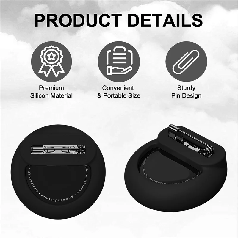 ปลอกหุ้ม AirTag รุ่น A33T พร้อมเข็มกลัดนิรภัยสำหรับเด็กและผู้สูงอายุ - ใส่ในเสื้อผ้า รองเท้า กระเป๋าเป้