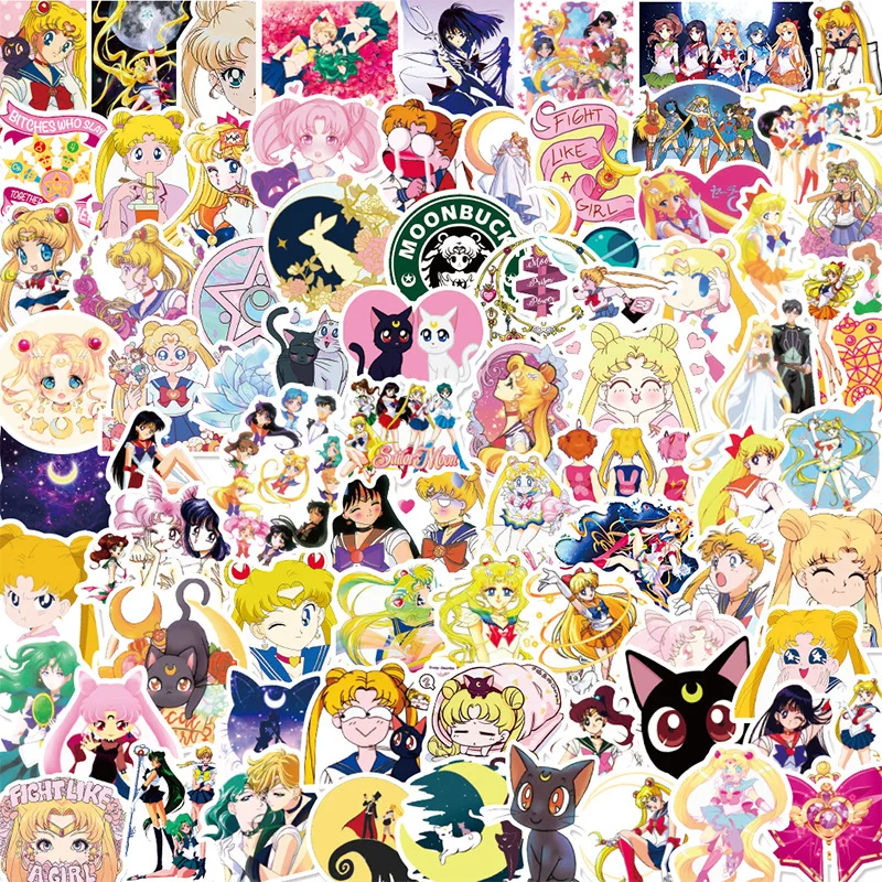 

10/30/50PCS Beautiful Girl Sailor Moon Cartoon Anime Graffiti Stickers Classic Toys TV Cup Luggage Fridge Waterproof Sticker