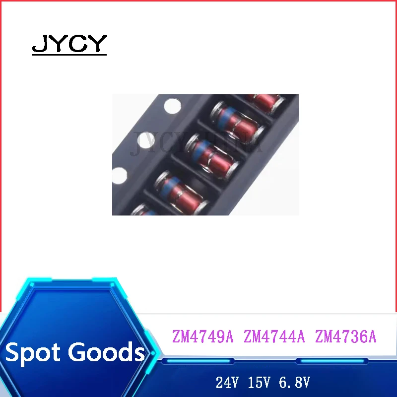 20PCS/lote ZM4736A/6.8V  ZM4746A/18V ZM4744A/15V ZM4749A/24V ZM4758A/56V 1W  Zener diode Glass tube cylinder LL-41