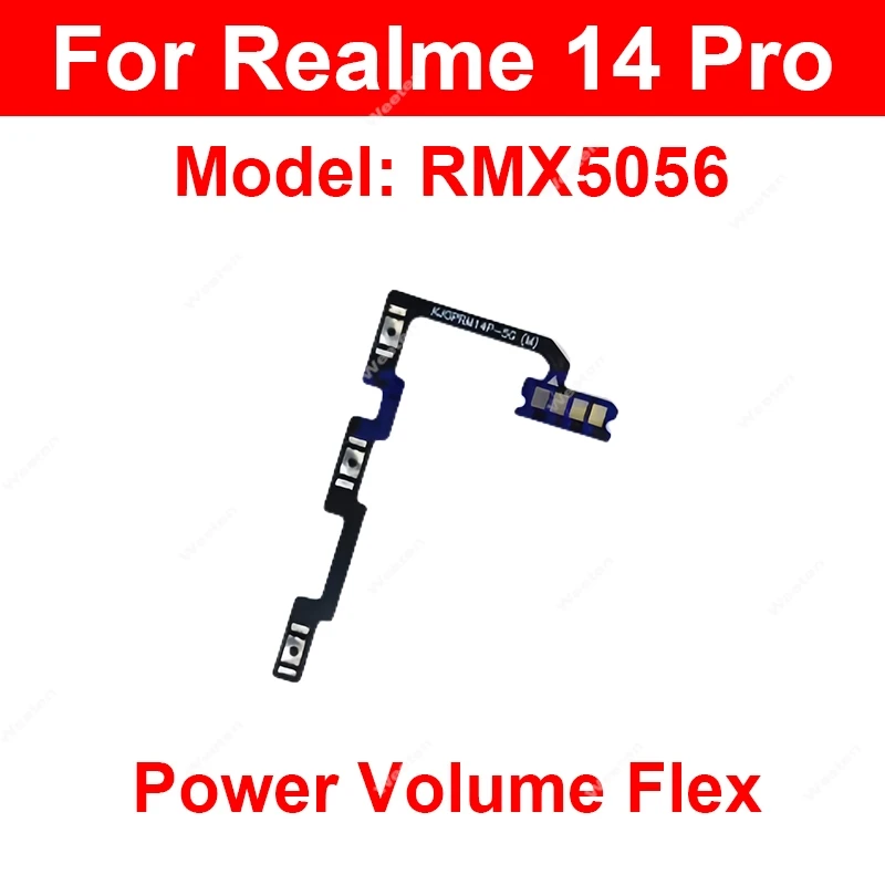 

On OFF Power Volume Flex For Realme 13 Pro 14 Pro Plus 14X 13Pro 14Pro 5G Power Volume Button Switch Keys Flex Cable Parts