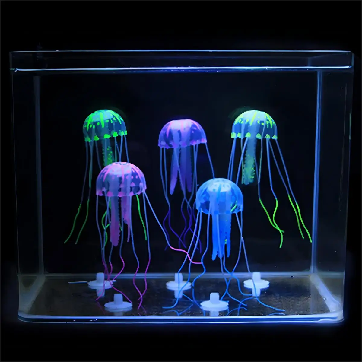 1 Pc Artificial Fluorescent Jellyfish Aquarium Decoration Silicone Fish Tank Simulation Landscape Goldfish Tank Landscaping