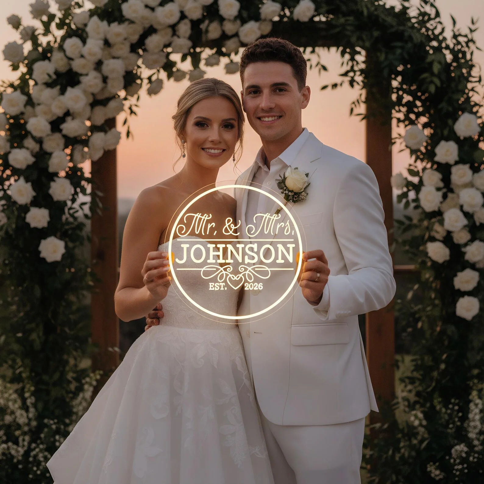 

Custom Mr & Mrs Wedding Name Neon Sign,Last Name With Est Neon Sign,Family Name LED Neon Sign,Wedding Party Decor,Wedding Gifts