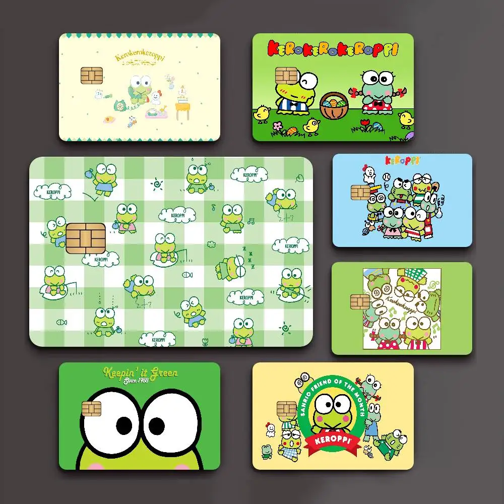 Cartoon K-Kero Kero Keroppi Cartoon Credit Card Skin Stickers For Bank Card Bus Metro Card Sticker Waterproof Women Gift