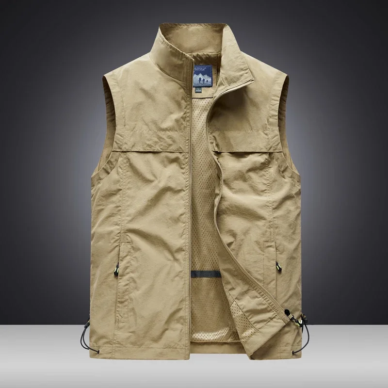 2026 New Waistcoat Men Middle-Aged Outdoor Fishing Summer Vest Casual Thin Tooling Waistcoat Asian Size 5XL Vest