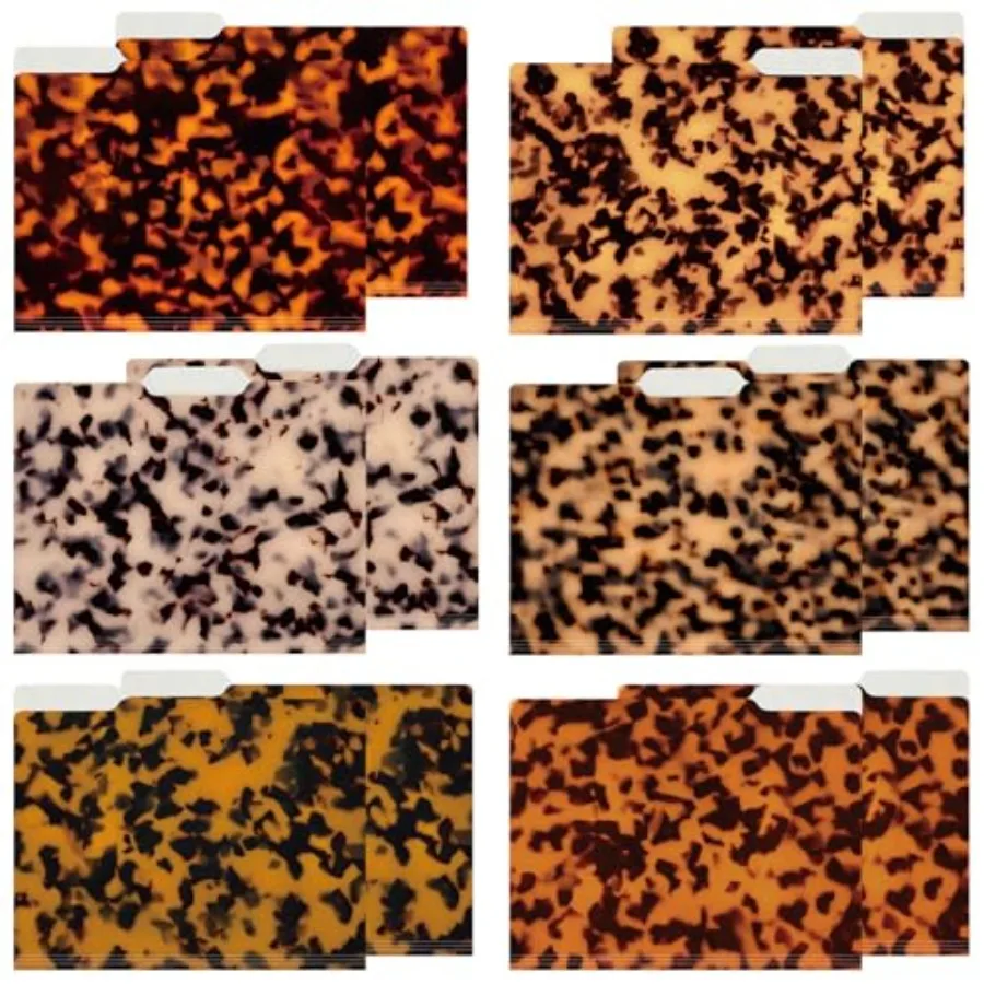 

12 Pack Tortoise Shell Thick File Folders 11.6 x 9.5 Inch Organizer File Folders 1/3 Cut Tab Thick Documents Supplies for Offic
